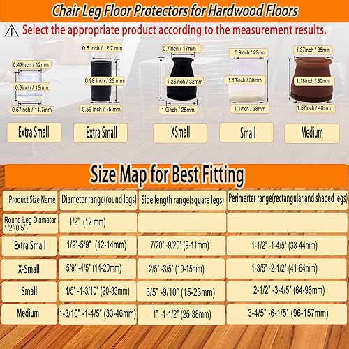 Miniatura 2 de Protectores de suelo de silicona pequeños para patas de silla, para patas de silla de 0.8 a 1.3 pulgadas, tapas de patas de silla, fundas para patas