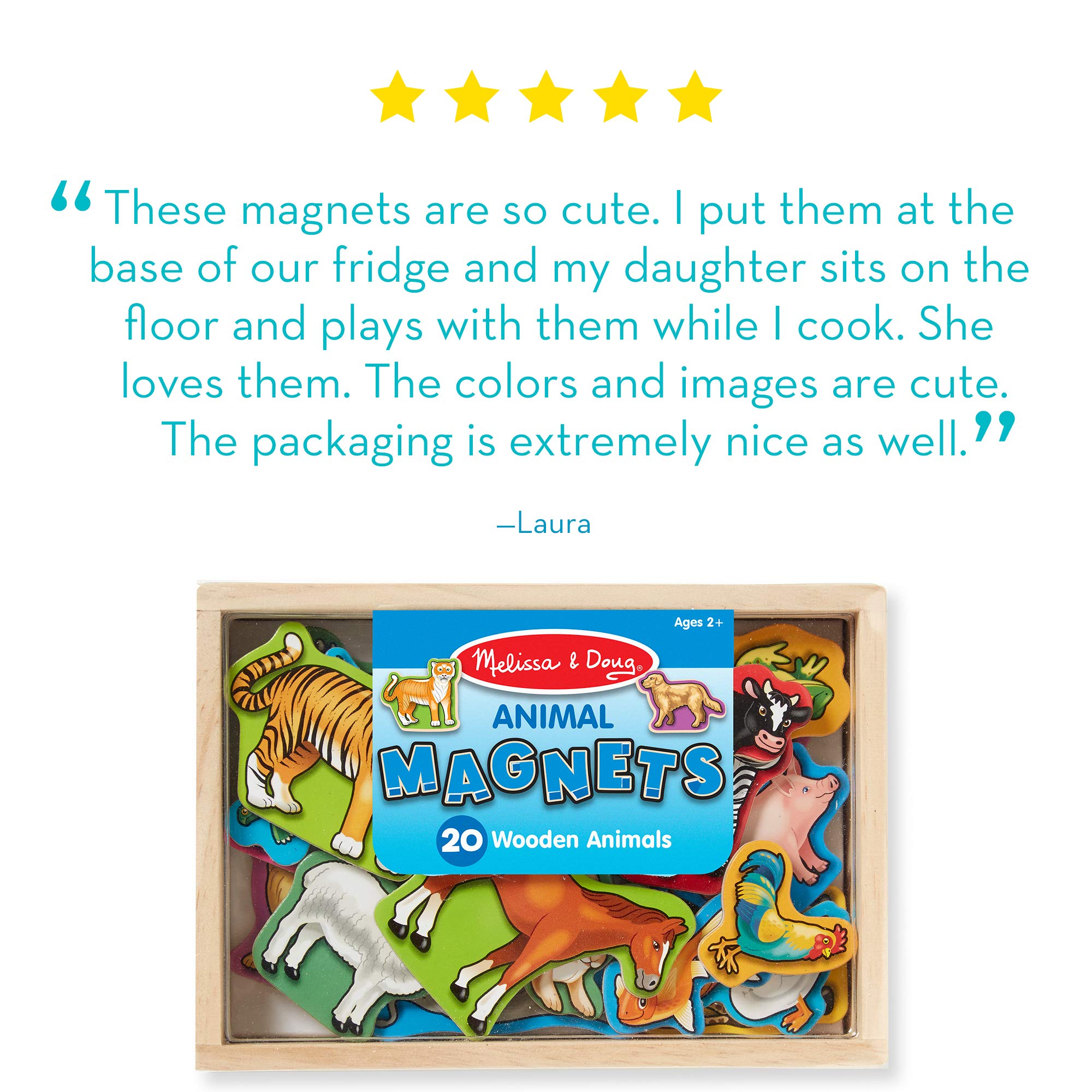 melissa & doug wooden animal magnets