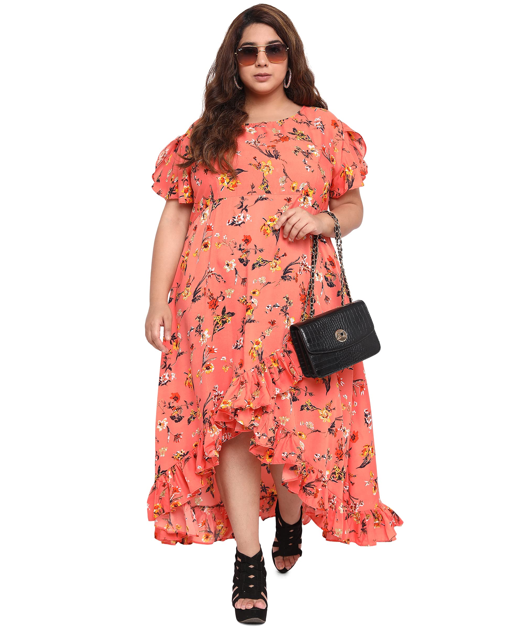 Sponsored Ad - Women's Western & Fusion wear Crepe Wrap Maxi Dress - Green