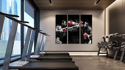 Miniatura 6 de FENIN Póster de Mike Tyson vs Muhammad Ali, pintura de boxeo, hechos a mano, lienzo, arte de pared, decoración de regalo de cueva para el hogar