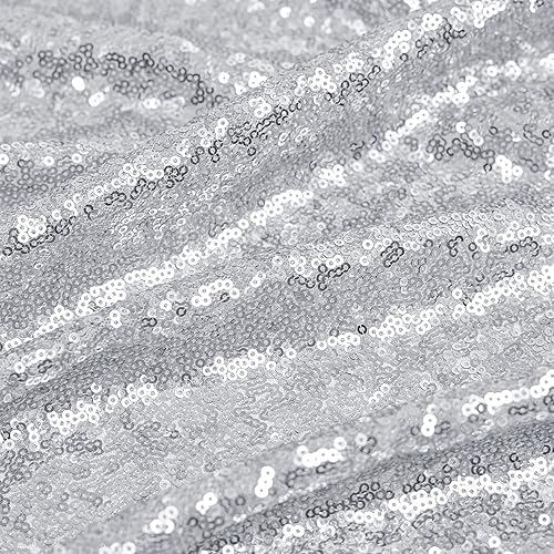 Miniatura 6 de Hahuho Mantel rectangular de lentejuelas color plateado de 50 x 80 pulgadas, mantel con purpurina para decoración de despedida de soltera,