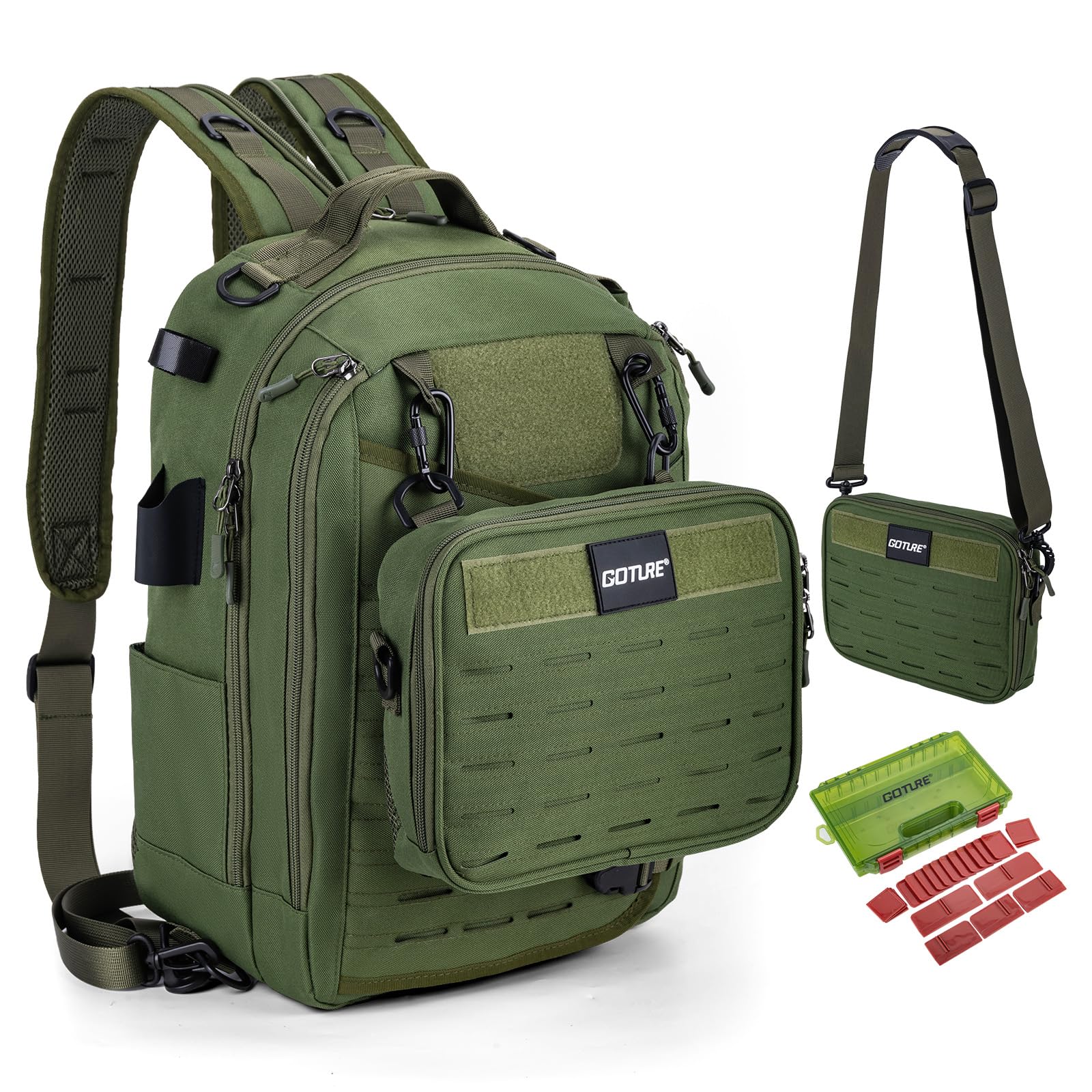 Goture 20L Angel-Sling-Tasche – Angelrucksack 900D Oxford, wasserabweisend