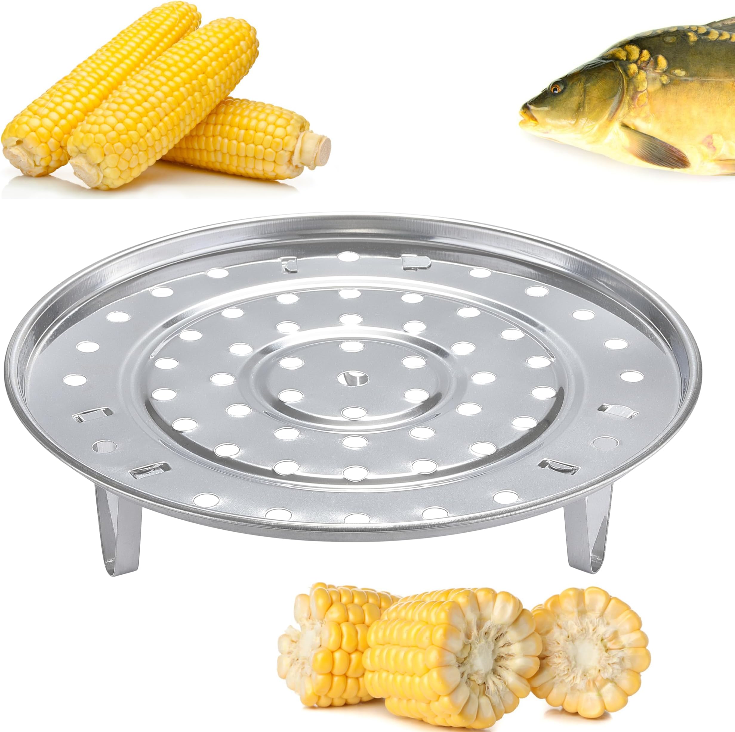 Amazon.com: Stainless Steel Steamer Basket Rack - Steamer Holder Trio ...