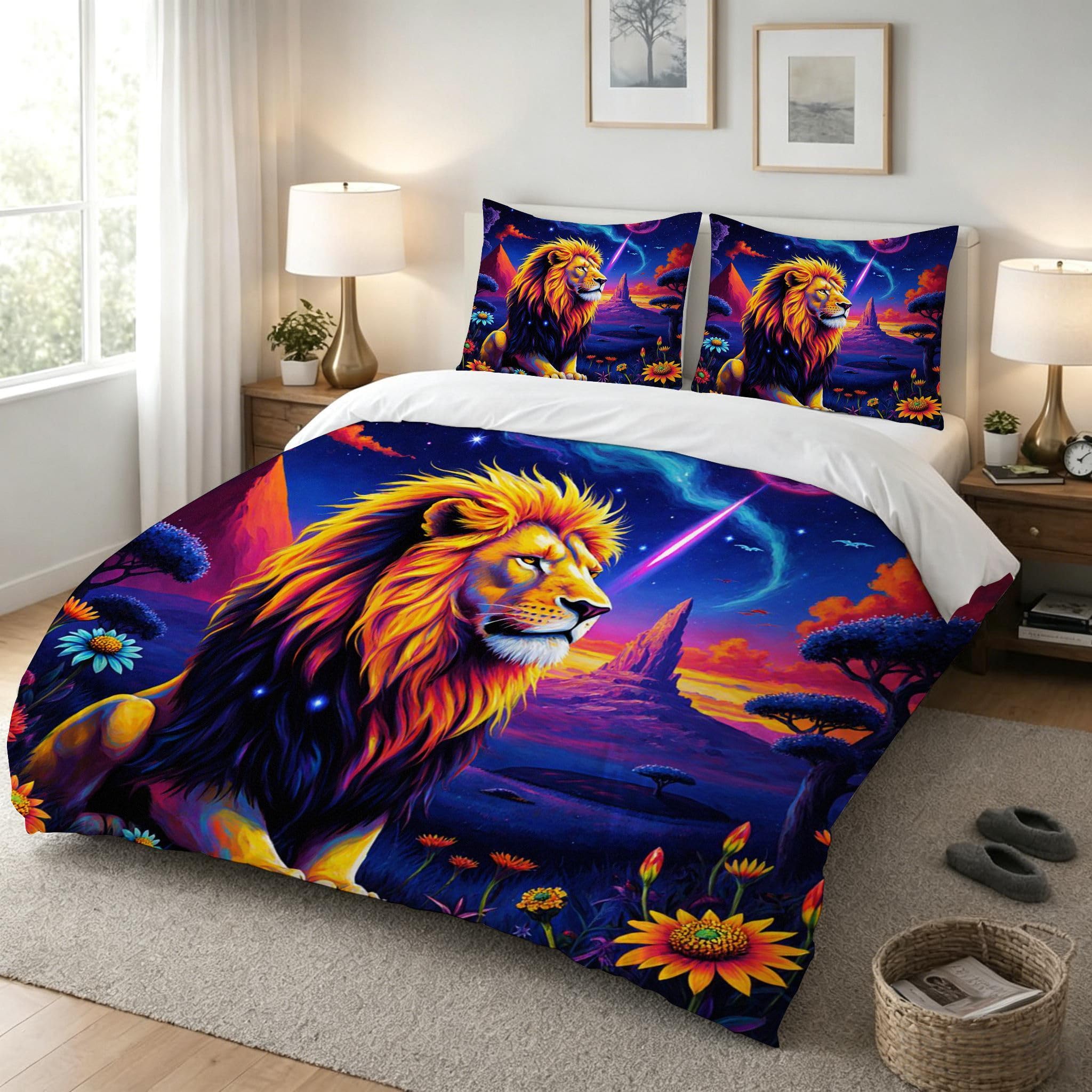 Funda Nórdica Cama 180, 240x260 cm León Amarillo, AQ2238