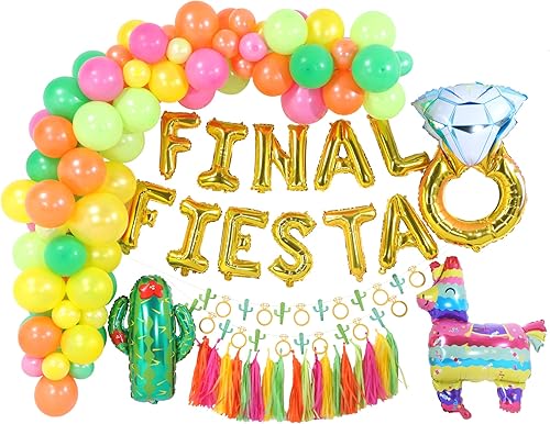 Final Fiesta - Juego de decoraciones para despedida de soltera, telón de fondo, kit de fiesta de última fiesta, decoraciones temáticas mexicanas con