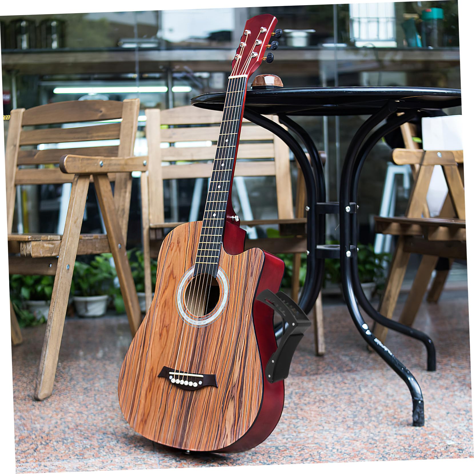 Milisten Poggiapiede Ergonomico per Chitarra Elettrica, Nero, Regolabile | Plastica e Spugna, Uso per Pratica e Registrazione, Angolo Variabile per Musicisti