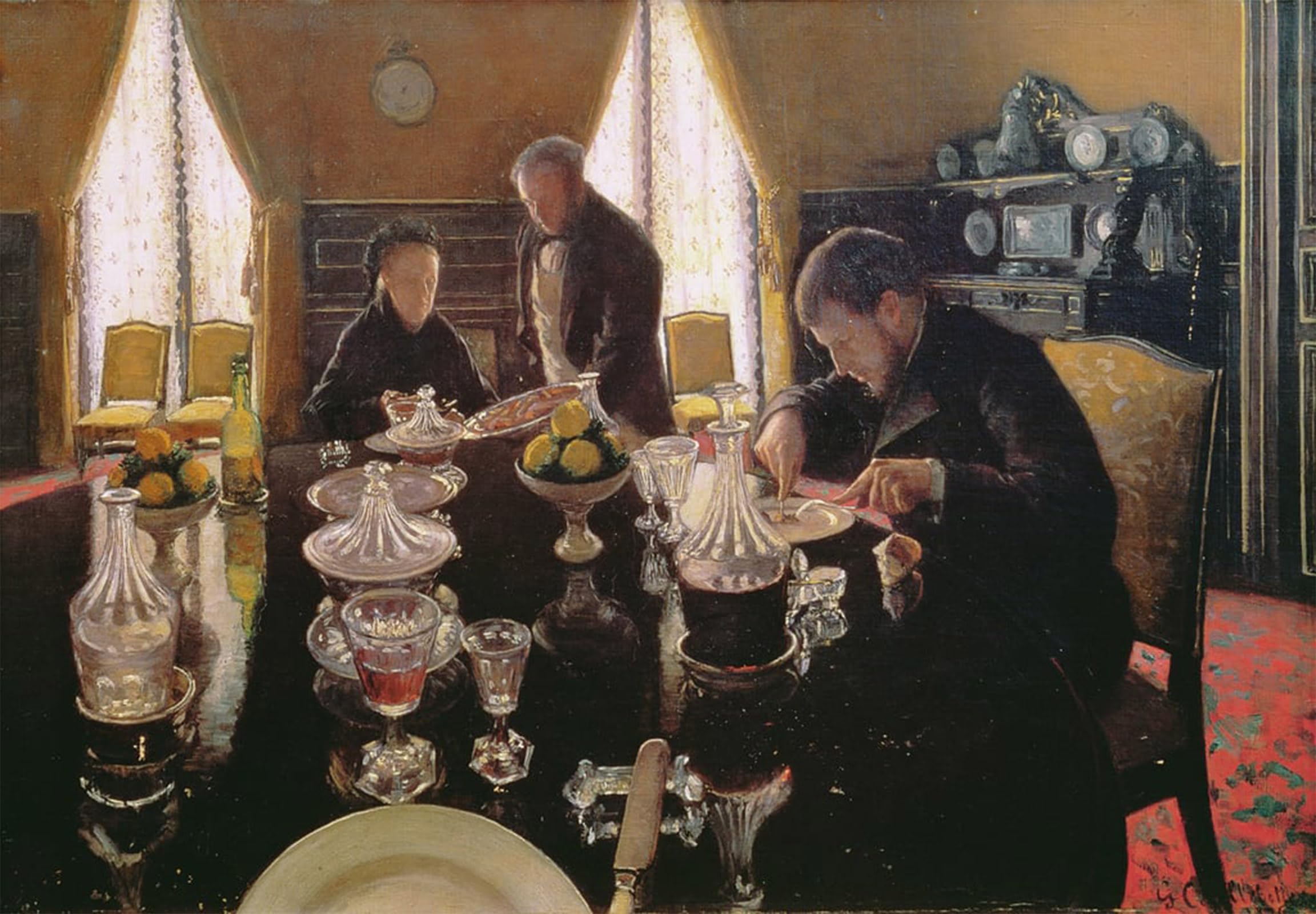 ARTXLXXBN Famous Art Print Poster Vintage Wall Art Luncheon by Gustave Caillebotte Canvas Art Poster for Home Decor 60x90cm
