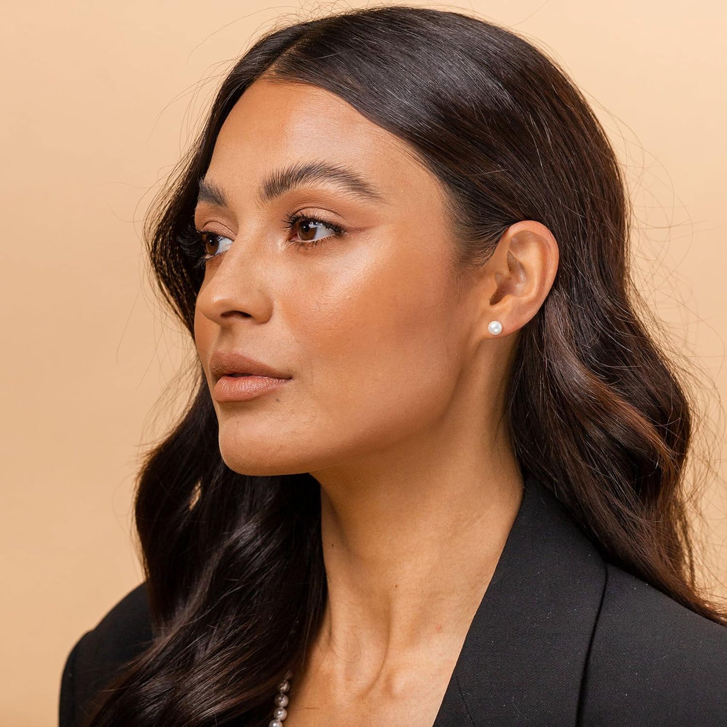 PAVOI 14K Gold Plated 925 Sterling Silver AAA+ Quality Handpicked Freshwater Cultured Stud Pearl Earrings - Image 2