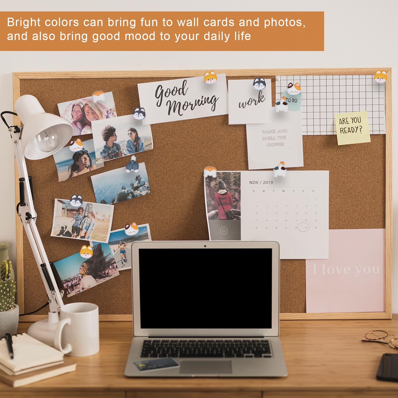 Lot De 50 Punaises Décoratives, Punaises En Forme D'animal Mignon Pour Tableau En Liège, Tableau D'affichage, Organisation De Bureau Ou Maison