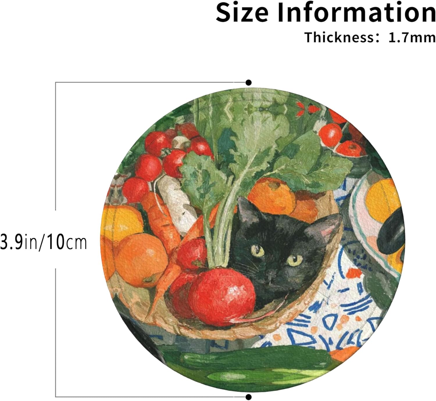 Cat Coasters Leather Round Drink Coasters 6 Pcs Set with Holderor for Cup Drink Coffee Table Bar Home Decor - Image 3