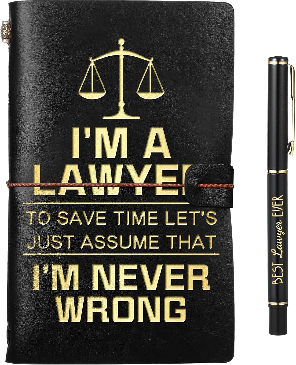 Zhanmai 2 Pcs Lawyer Gifts for Women Men, I'm a Lawyer Inspirational Christmas Birthday Gifts Office Leather Journal with Ballpoint Pen Set, Graduation Birthday Appreciation Presents