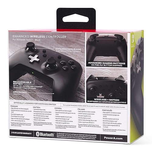 Vista 13 de PowerA Enhanced Wireless Controller for Nintendo Switch/Switch 2 / Switch Lite/OLED Model - Black - Gamepad, game controller, Officially Licensed