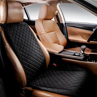 IVICY Faux Suede Front Car Seat Cover, Seat Protector, 1 Unit, Black | Non-Slip Bucket Sear Cover for Most Cars, SUVs, Vans & Trucks – Machine Washable, Side-Airbag Friendly