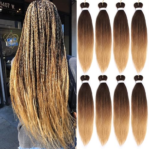 Miniatura 40 de Unionbeauty - Extensiones de cabello sintético para trenzar de 26 pulgadas, color negro a morado, ombré, 2 paquetes de trenzas preestiradas