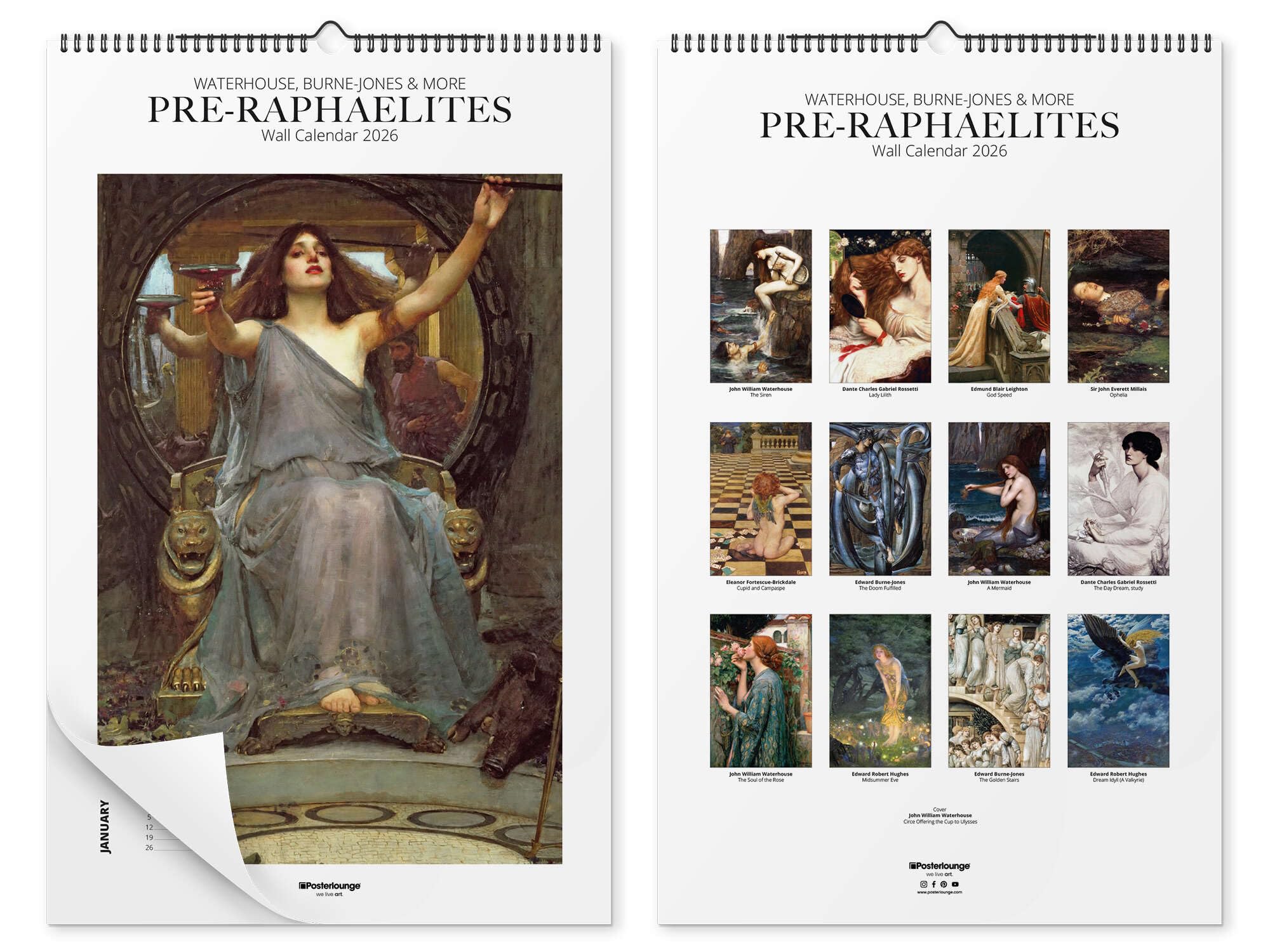 Posterlounge Art calendar - Pre-Raphaelites 2026 Wall calendar