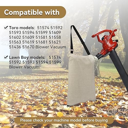 Miniatura 6 de 127-7040 - Soplador de hojas compatible con Toro 51574 51592 51593 51602 51609 51581 51558 - Bolsa de metal para aspiradora con cremallera inferior