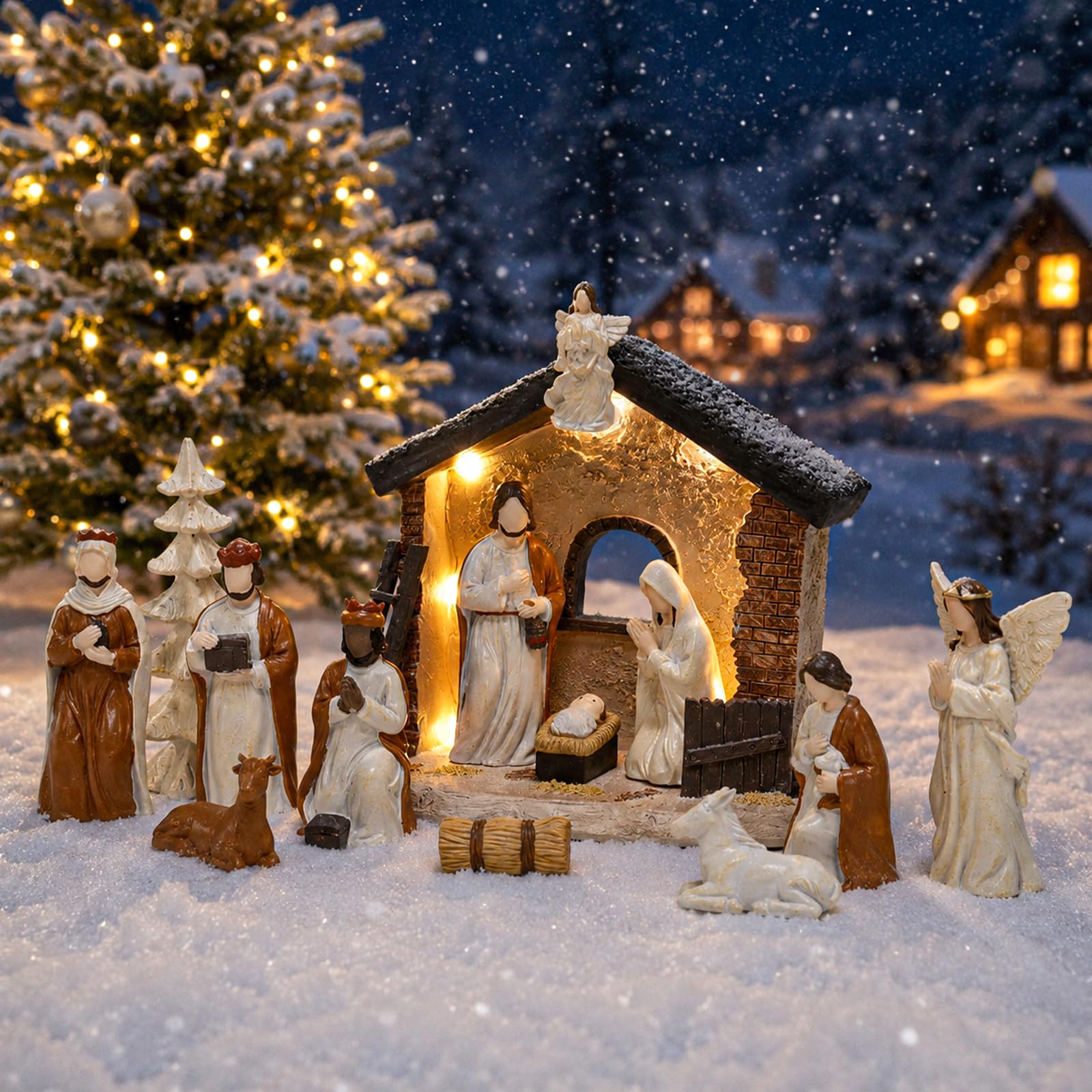 Presepe di Natale 14 Pezzi con Statuine in Resina dipinto a mano prodotto