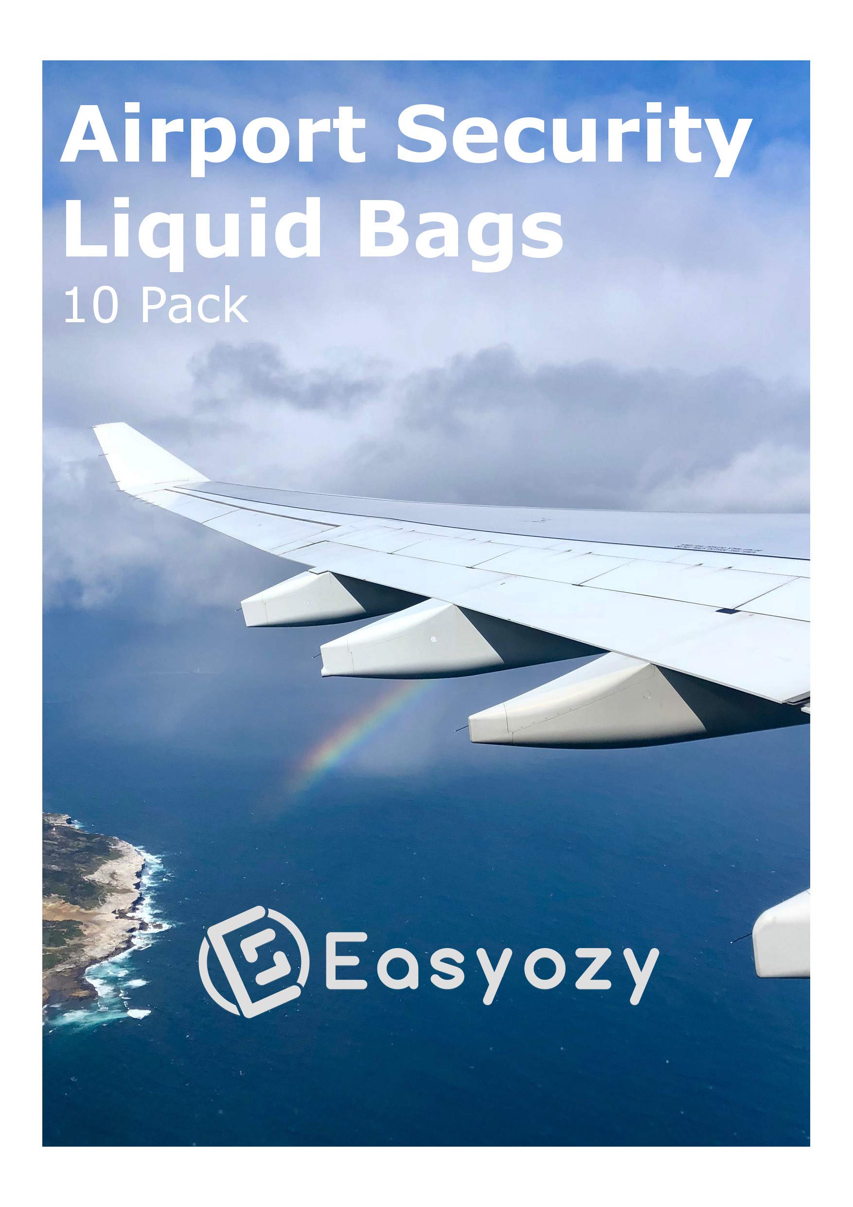 Airport Security Liquids Bags 20x20cm 10 Pack UK/EU Compliant for Hand