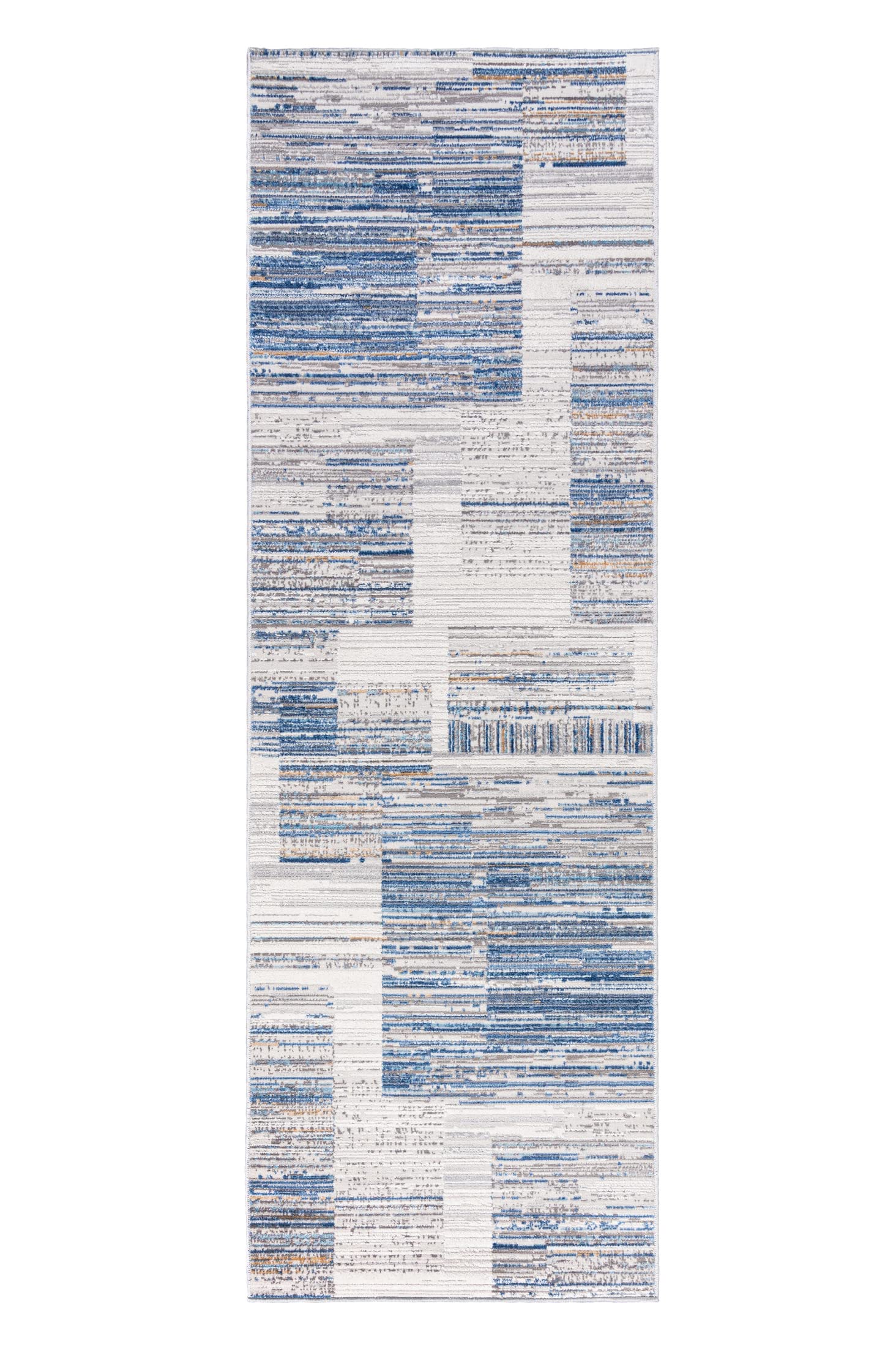 Mazovia Runner Carpet Gang - Moderne Loper Tapijt Bende - Kortpolig Vloerkleed - Keukenloper voor Hal, Slaapkamer, Keuken, Gang - Patroon Abstract - Keuken Loper 80x300 cm - Grijs Beige 1