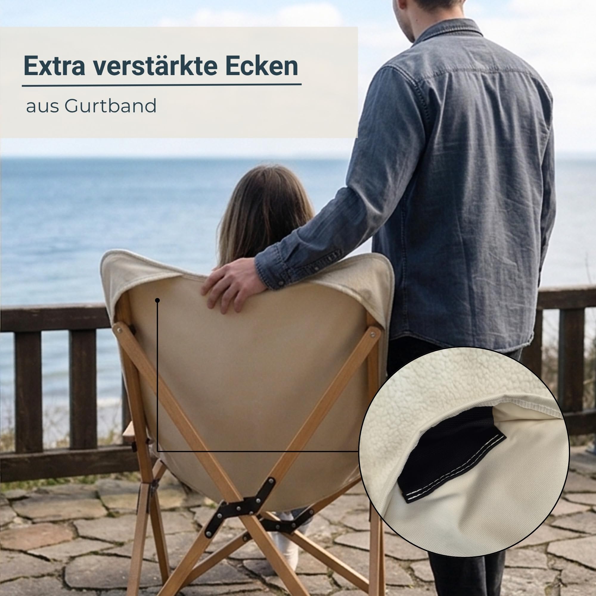 osoltus Faltsessel Sessel Campingsessel Holz m.Fellbezug Greg