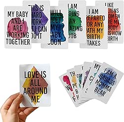 16 Positive Birthing Affirmation Cards for Moms, 4x6 Inches, Rounded