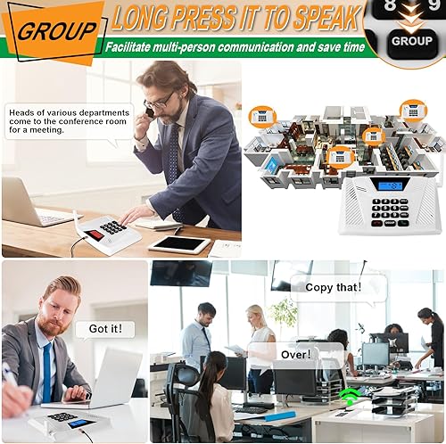 Miniatura 5 de Intercomunicadores inalámbricos para el hogar actualizados, intercomunicador manos libres de 5300 pies, intercomunicadores bidireccionales en tiempo