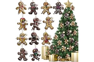 Soaoo 36 Pcs Oh Snap Ornament Scary Gingerbread Man Hanging Decorations