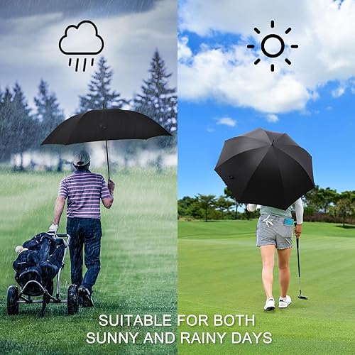 Miniatura 3 de NINJAFOX Paraguas de golf  Paraguas de mango largo recto  Paraguas de lluvia de gran tamaño  Paraguas doble resistente al viento impermeable con