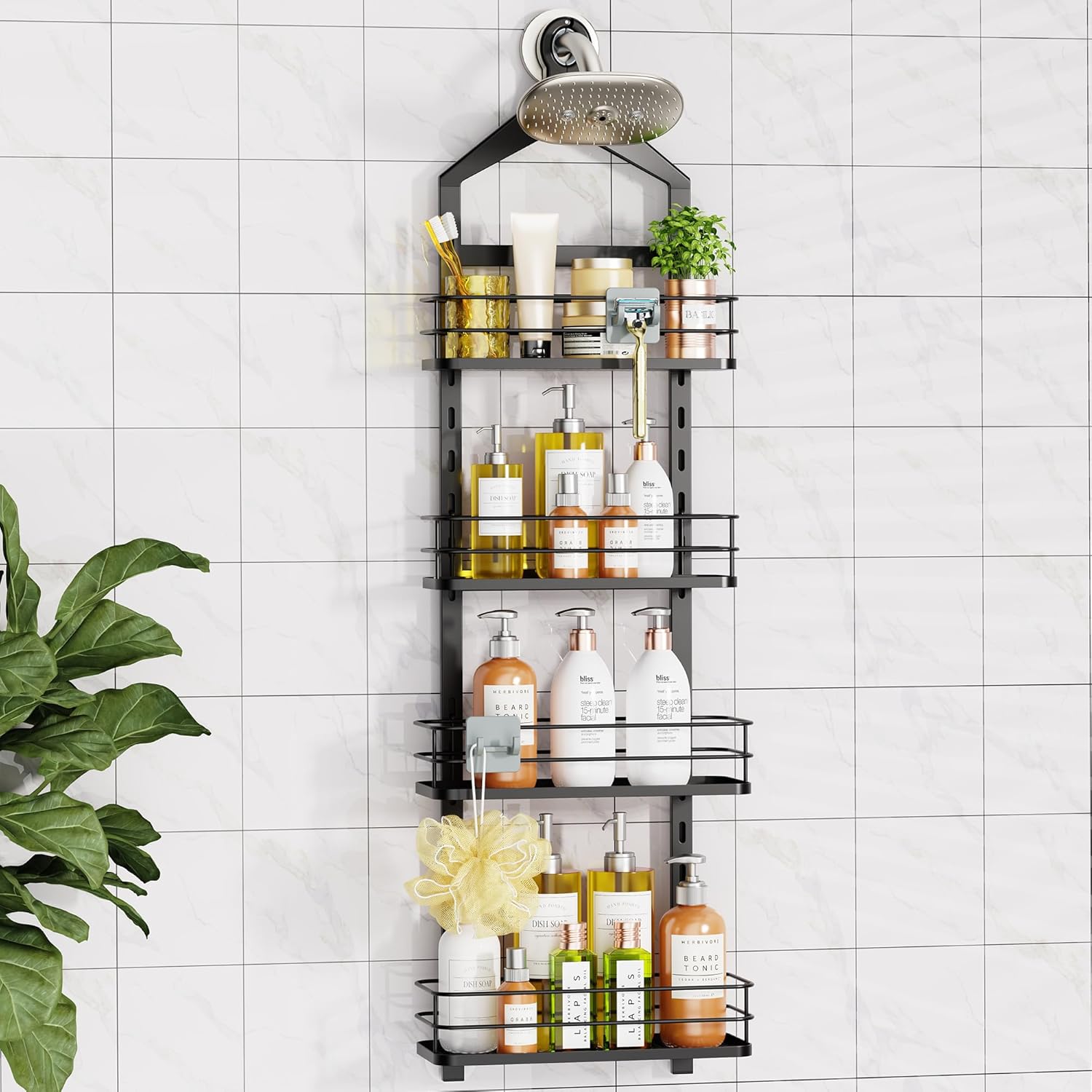 ODesign 4 Tier Shower Caddy OrganizerOver The Door Shower