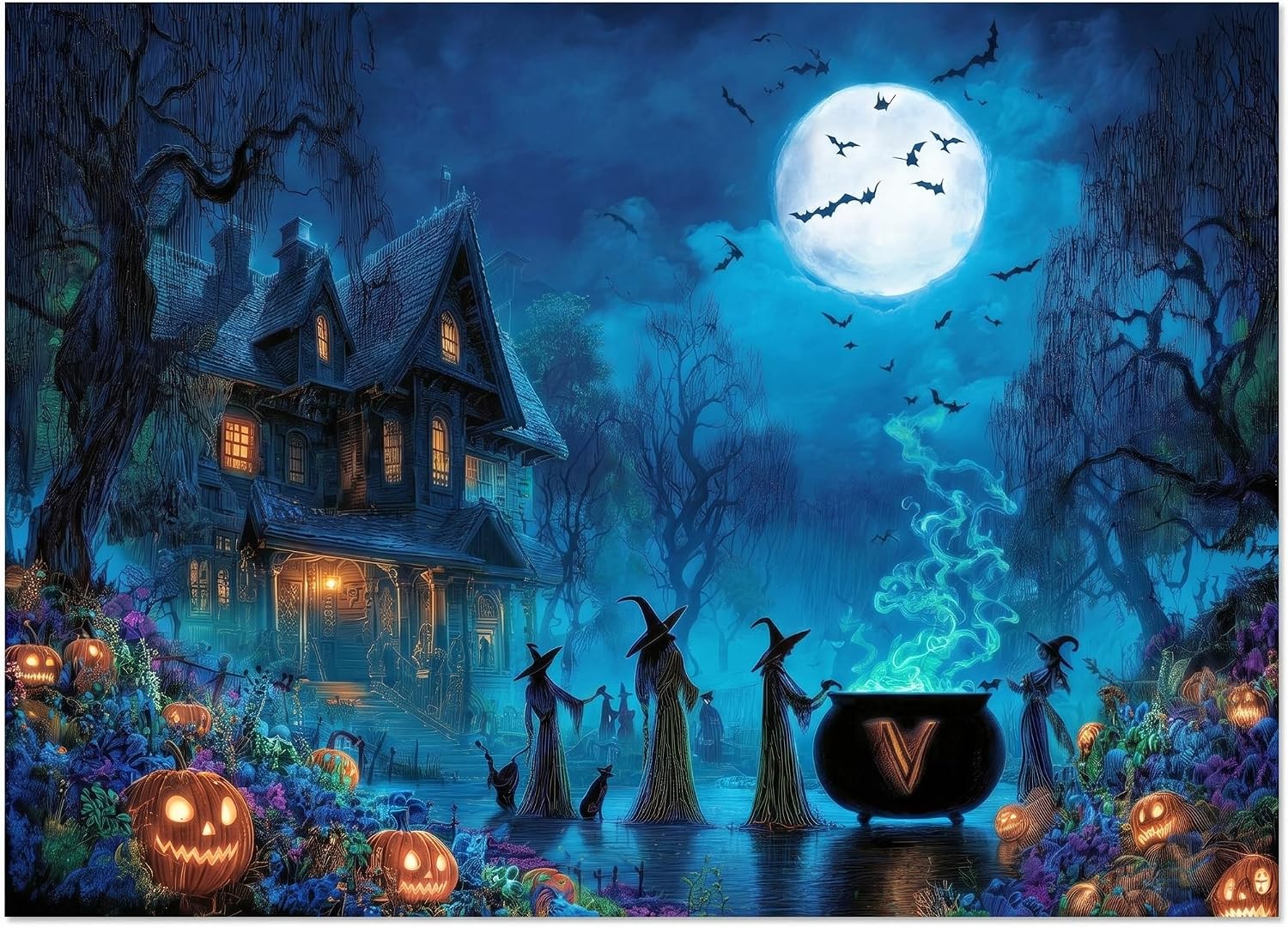 1000 Piece Puzzle for Adults, Witches' Halloween Night