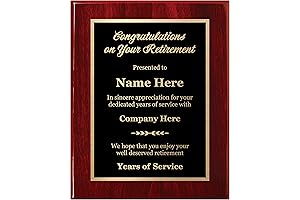 Customized Retirement Plaques Engraved Personalized