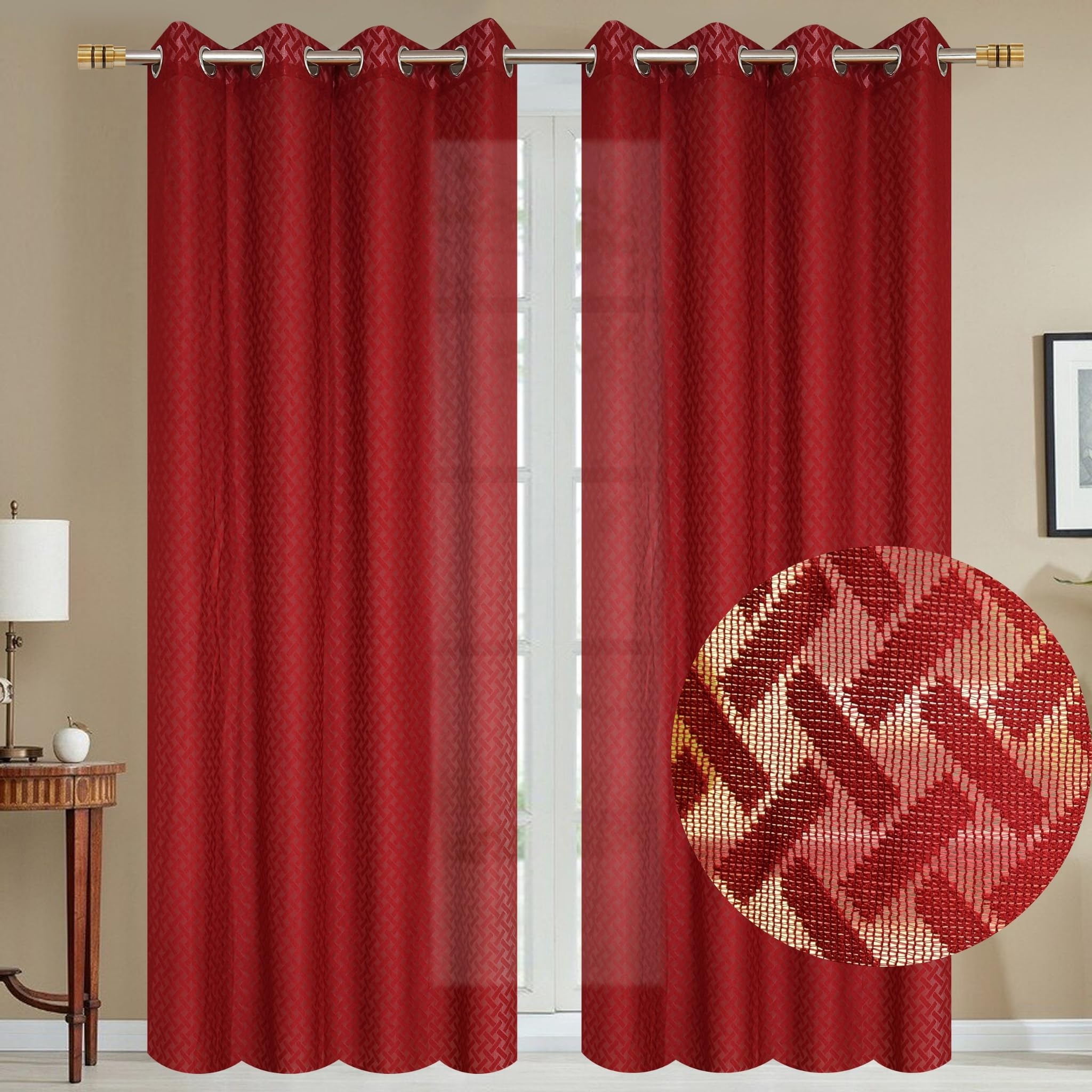 See full amazon price history chart for Yarnis Polyester Sheer Criss-Cross Net Curtains 6 Feet Long Set of 2 for Window, Maroon Red, Eyelet Yarnis Polyester Sheer Criss-Cross Net Curtains 6 Feet Long Set of 2 for Window, Maroon Red, Eyelet (B09X22BP2X) Amazon Price History, Amazon Price Tracker