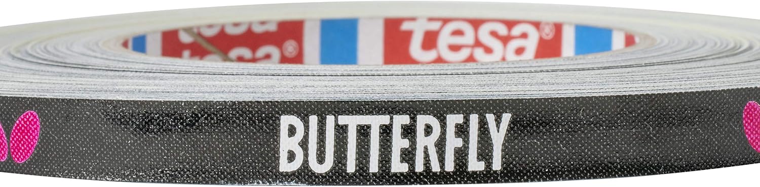Butterfly Side Tape - 9 mm Width - Black and Magenta - Side Tape to Protect The Edges of Your Table Tennis/Ping Pong Paddles - Available in 1m (2 Rackets) 10m (20 Rackets) and 50m (100 Rackets)
