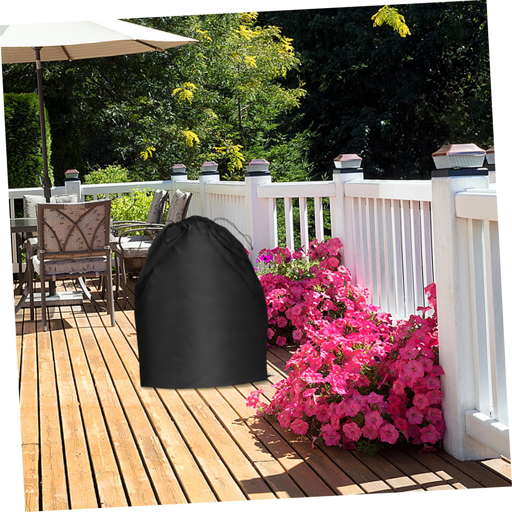 Bolsa Recolectora de Césped Oxford Negra Cordón, Resistente | Celebracion Otono, Bolsa de Almacenamiento para Recoger Hojas, Accesorios para Tractores Cortacésped