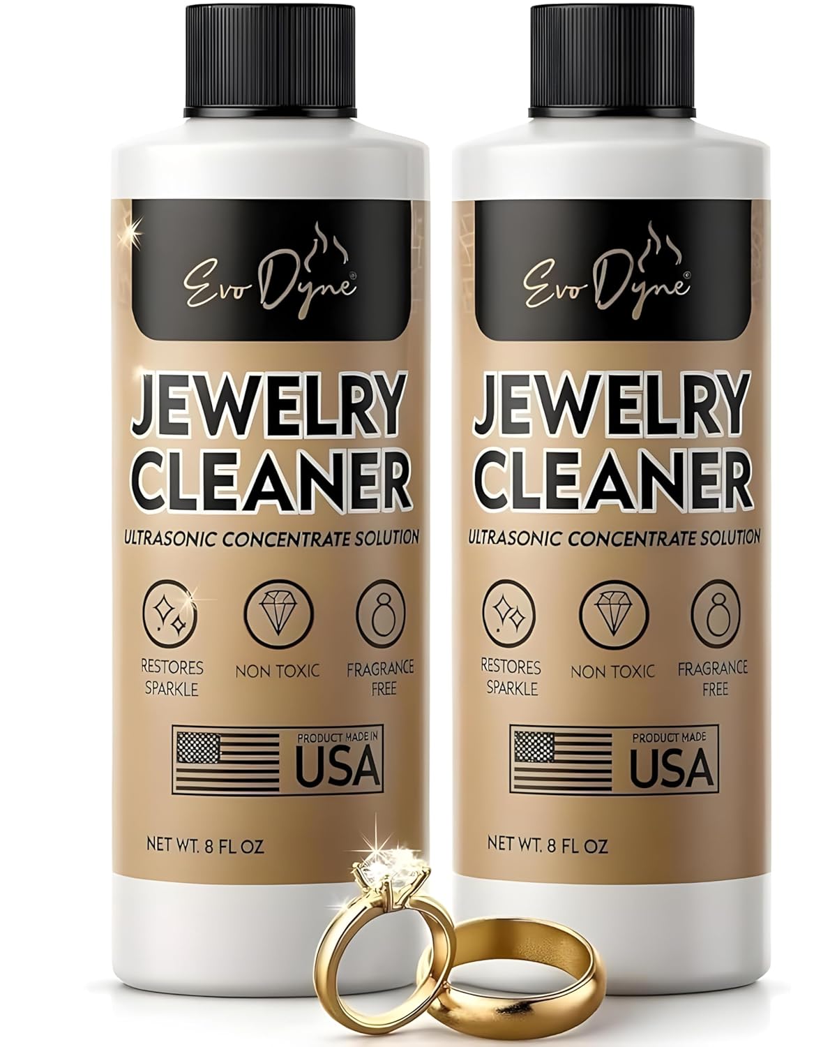 Ultrasonic Jewelry Cleaner Solution 16oz Concentrated Jewelry Cleaner for Diamonds Gold Silver More Compatible with Ultrasonic Machine s