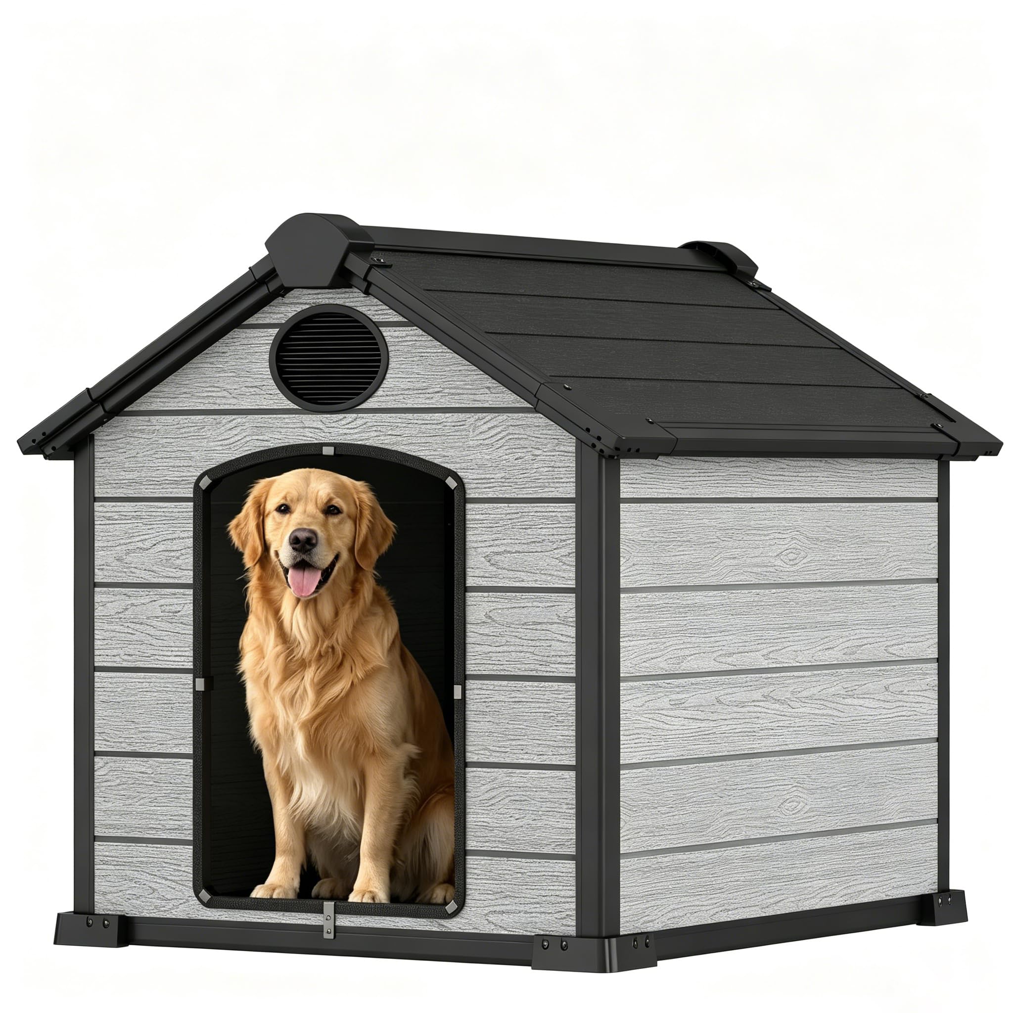 EHHLY Large Dog House Outdoor with 16mm Thick Wall Panels