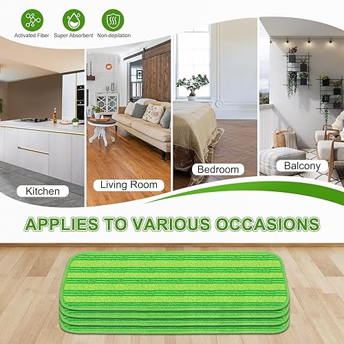 Miniatura 8 de Paquete de 4 almohadillas reutilizables para trapeador compatibles con Swiffer PowerMop, almohadillas de repuesto para trapeador Swiffer Power Mop,