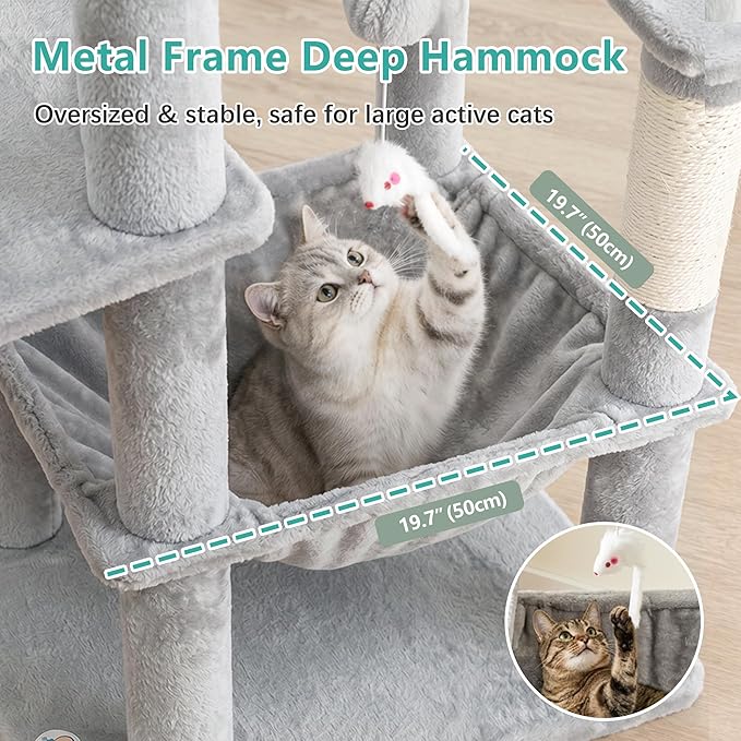 Árbol para gatos 81.1" con hamacas y base firme miniatura 4