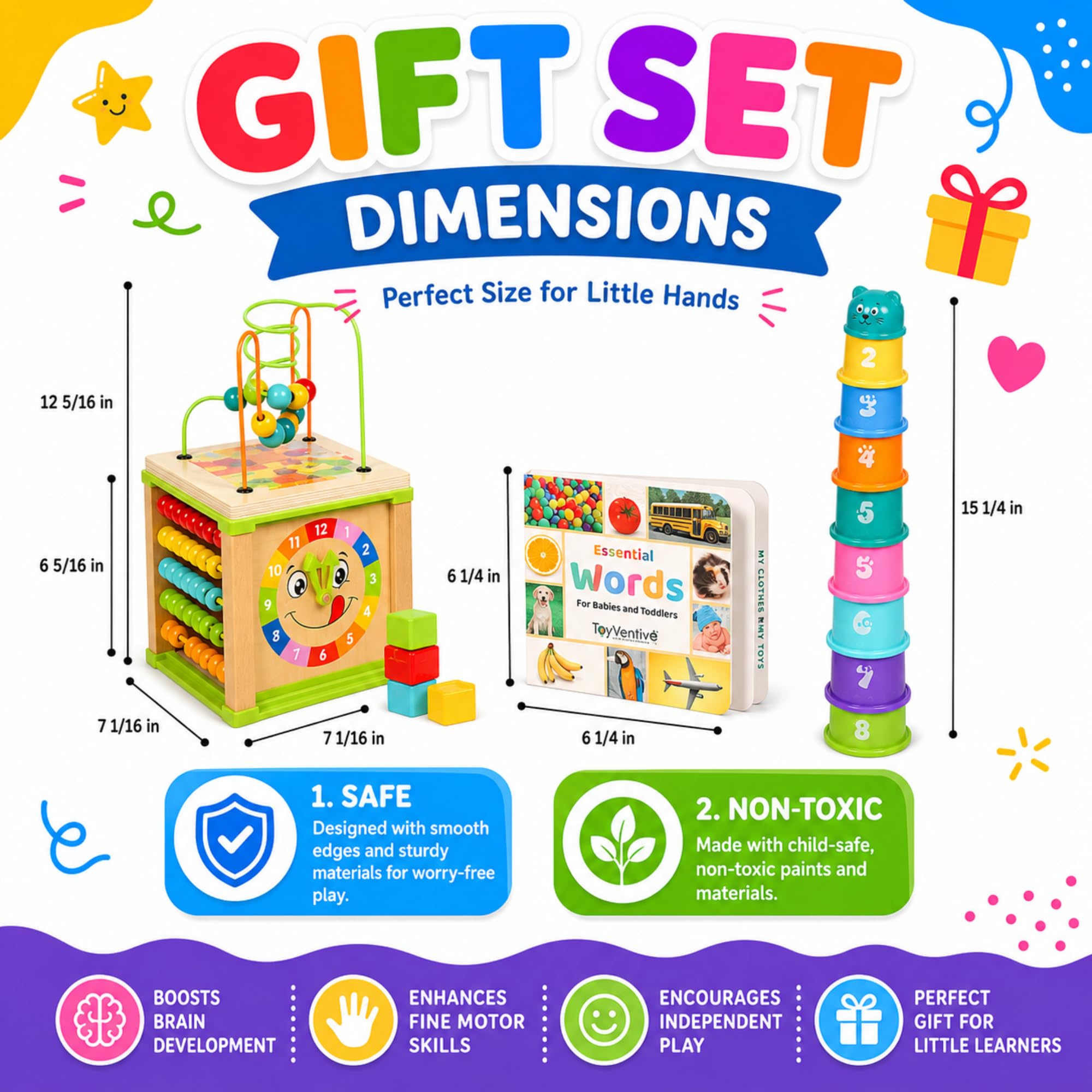 Wooden Activity Cube for 1 Year Old - Perfect Gift! -5