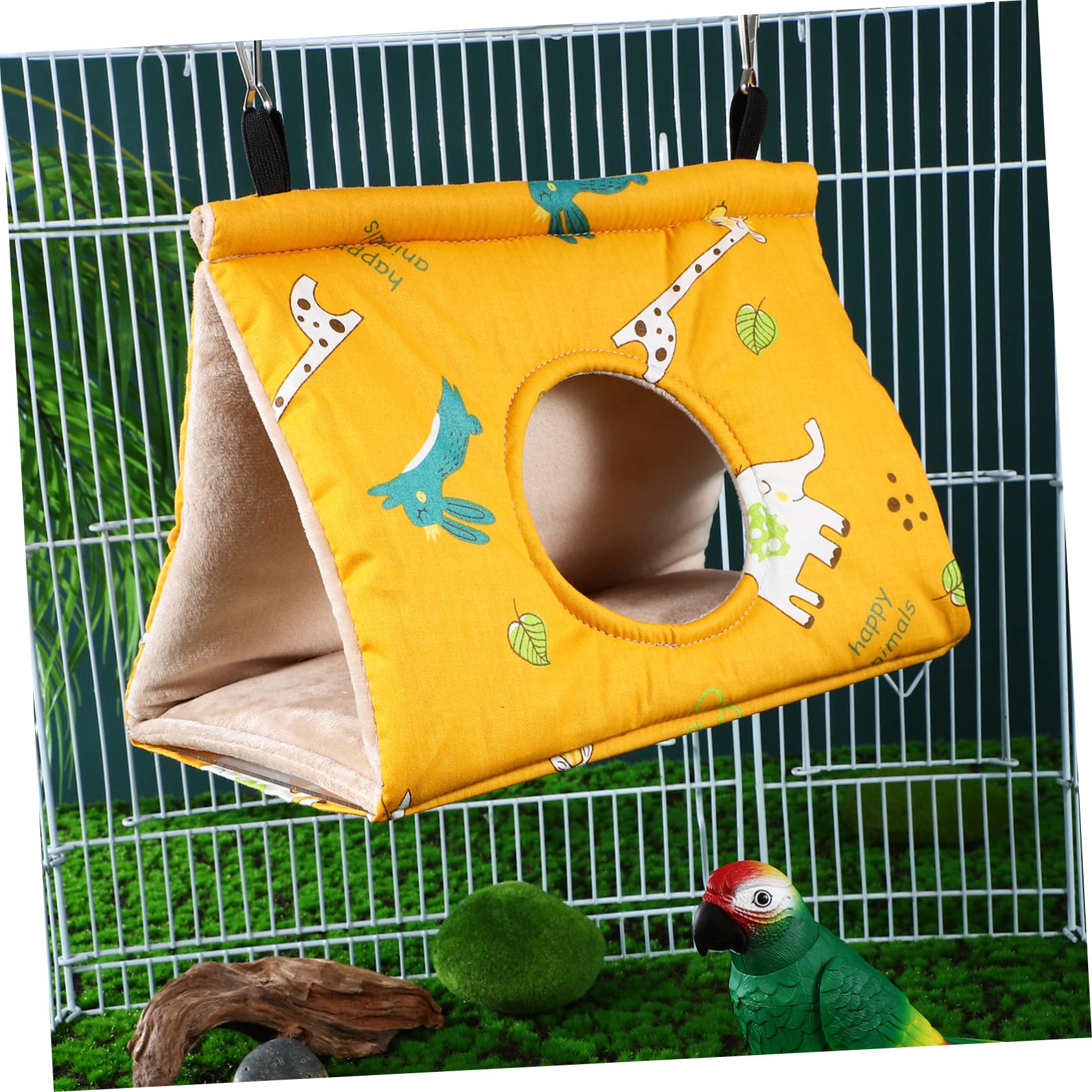 2 Nidos de Pájaros Colgantes Cálidos de Invierno Vellón de Cristal y Algodón, Diseño Redondo para Descanso y Juego de Loros y Cacatúas