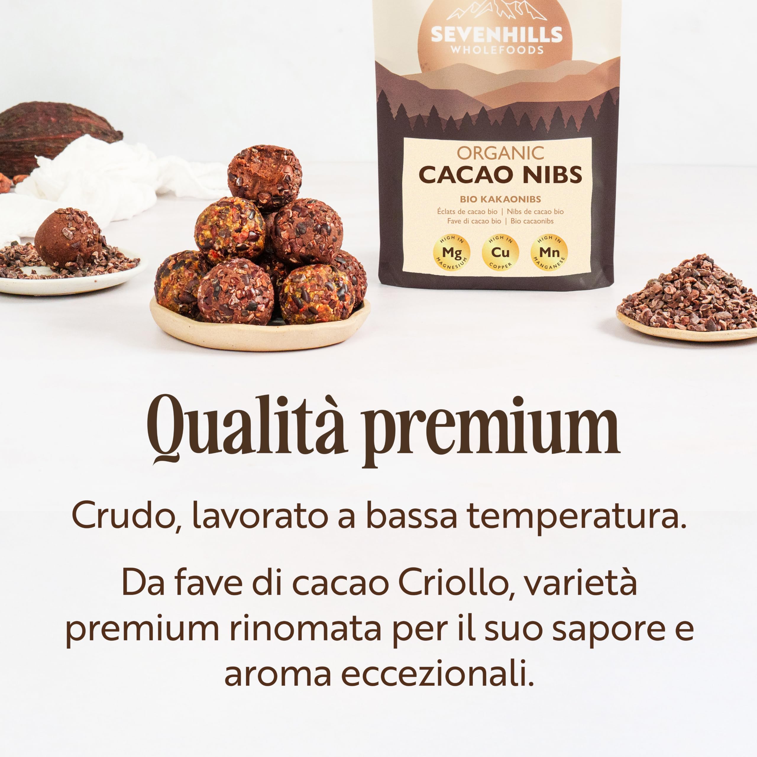 Sevenhills Wholefoods Granella Di Cacao Crudo Bio (Nibs, Pezzi) 500g