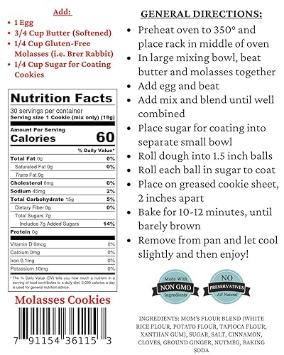 Miniatura 2 de Mom's Place Gluten-Free Mezcla de galletas de melaza suave