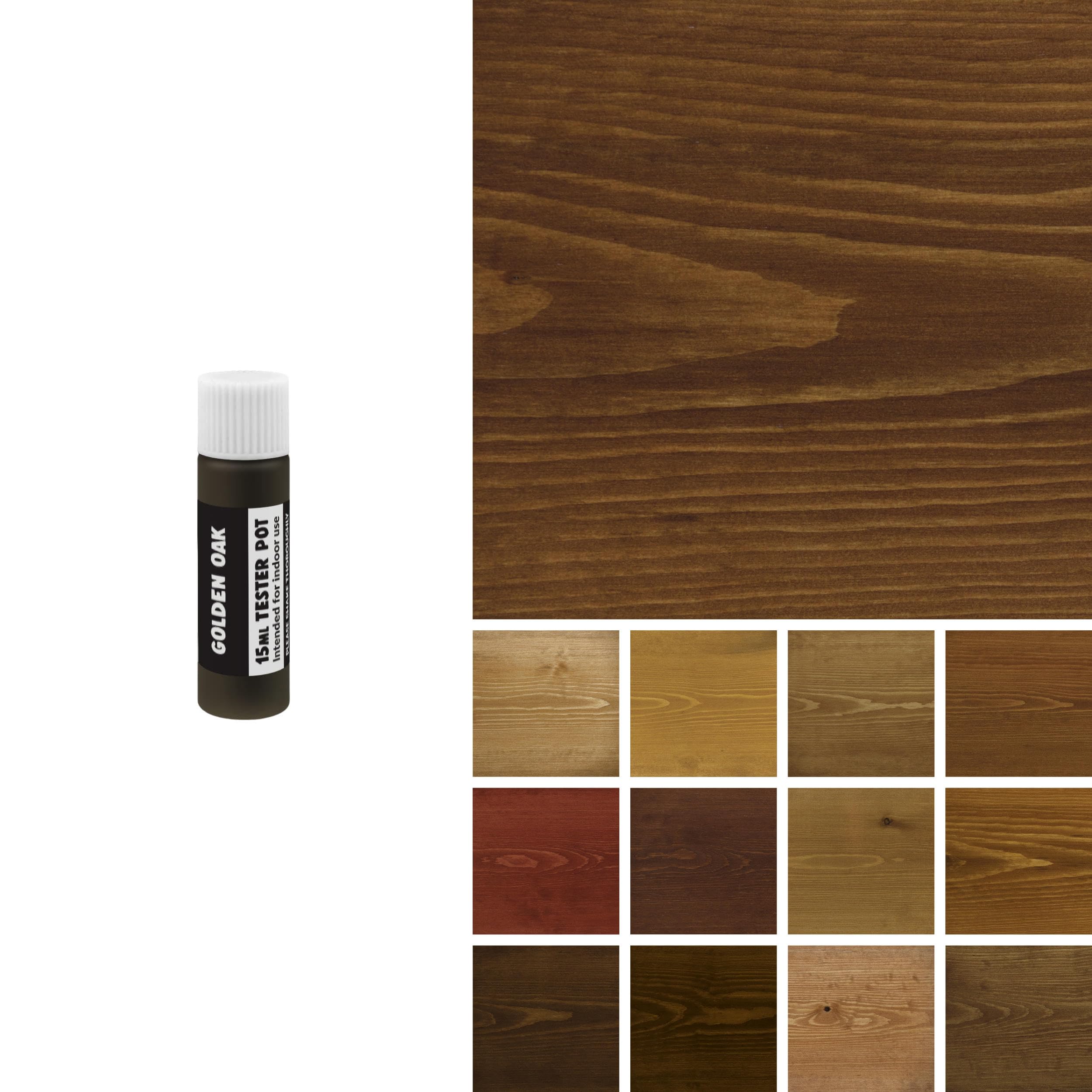 Littlefair's Wood Stain Water-Based - (Golden Oak) – Non-Toxic, Eco-Friendly & Quick Drying - Easy-to-Apply, Concentrated Formula for All Wood Types – 15ml Tester Pot