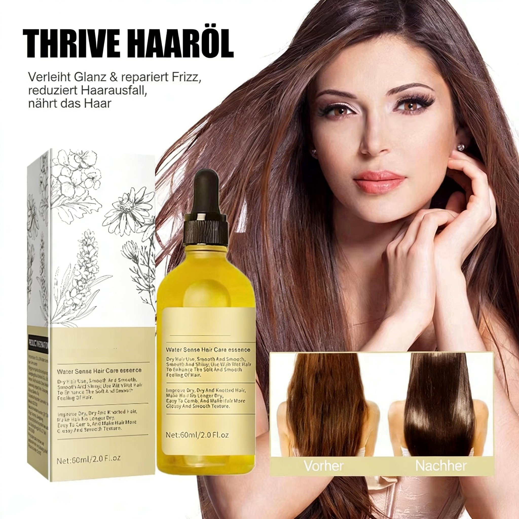 Teluni Carvenchy Haaröl Natürliches Haaröl - Mit biologischen Rosmarinöl, Rizinusöl, Mandelöl & Arganöl - Beschleunigt Haarwachstum, ideal als Haarmaske und Haarkur