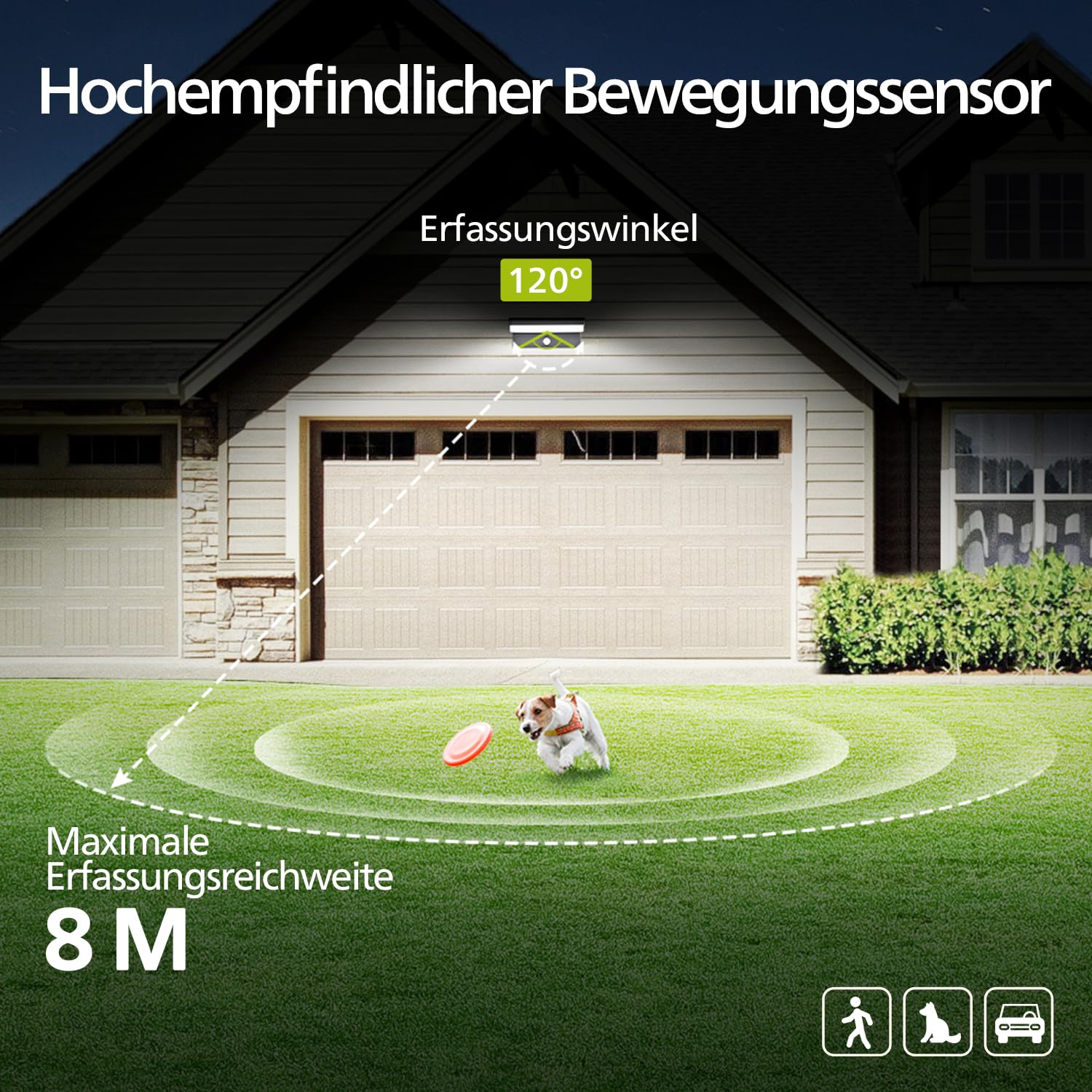 Philips Solarlampen für Außen mit Bewegungsmelder, 3 Modi Solarleuchten Beleuchtung IP54 Wasserdichte, 5000K Solar Lampe Aussen für Garage, Hof, Eingang