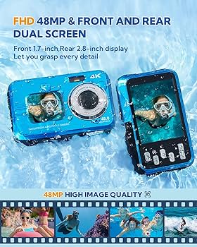 水中カメラ Amazon | HICSHON 水中カメラ 4Kオートフォーカス 防水デジタル