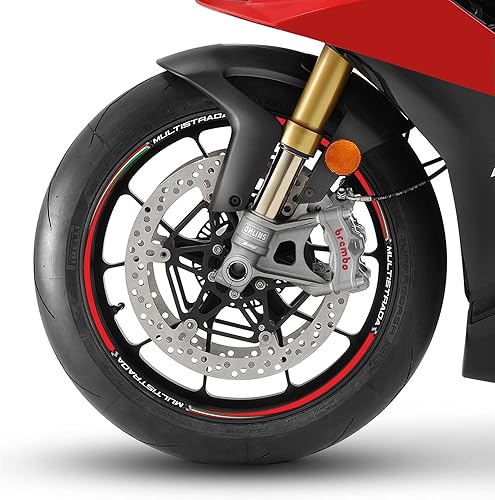 labelbike - Tiras adhesivas adhesivas para llantas de motocicleta 17" 19" compatibles con Ducati Multistrada v4
