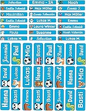Sunnywall® Namensaufkleber selbstklebend wasserfest für Kinder Kleidung & Gegenstände Namenssticker für Schule Kita Stifteaufkleber waschmaschinenfest personalisiert | Aufkleber Wunschname