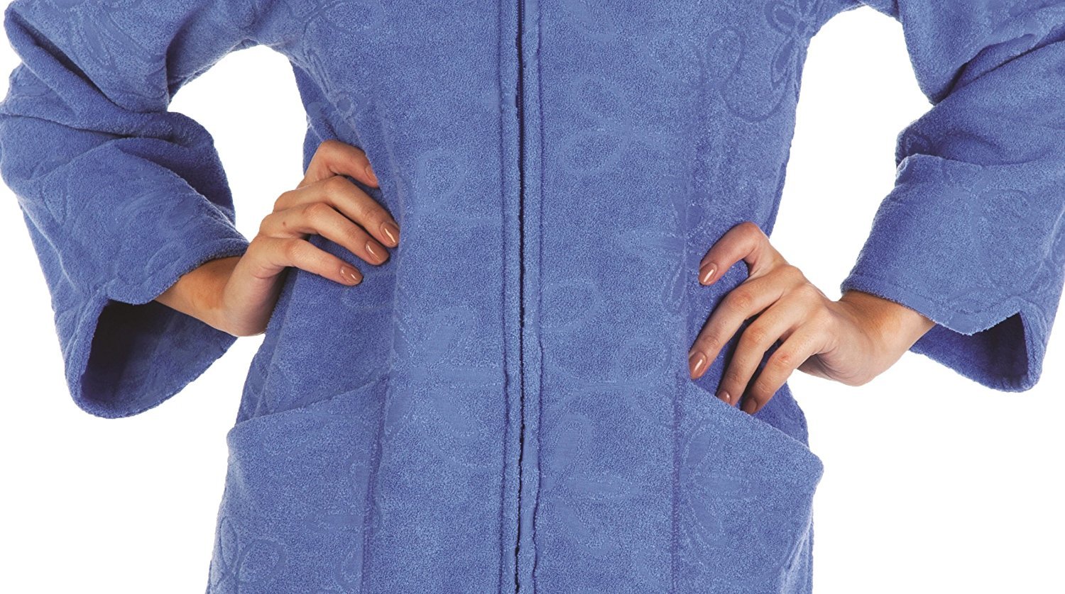 Forex Lingerie - Peignoir moelleux avec fermeture éclair pratique et capuche douillette en différentes couleurs et tailles