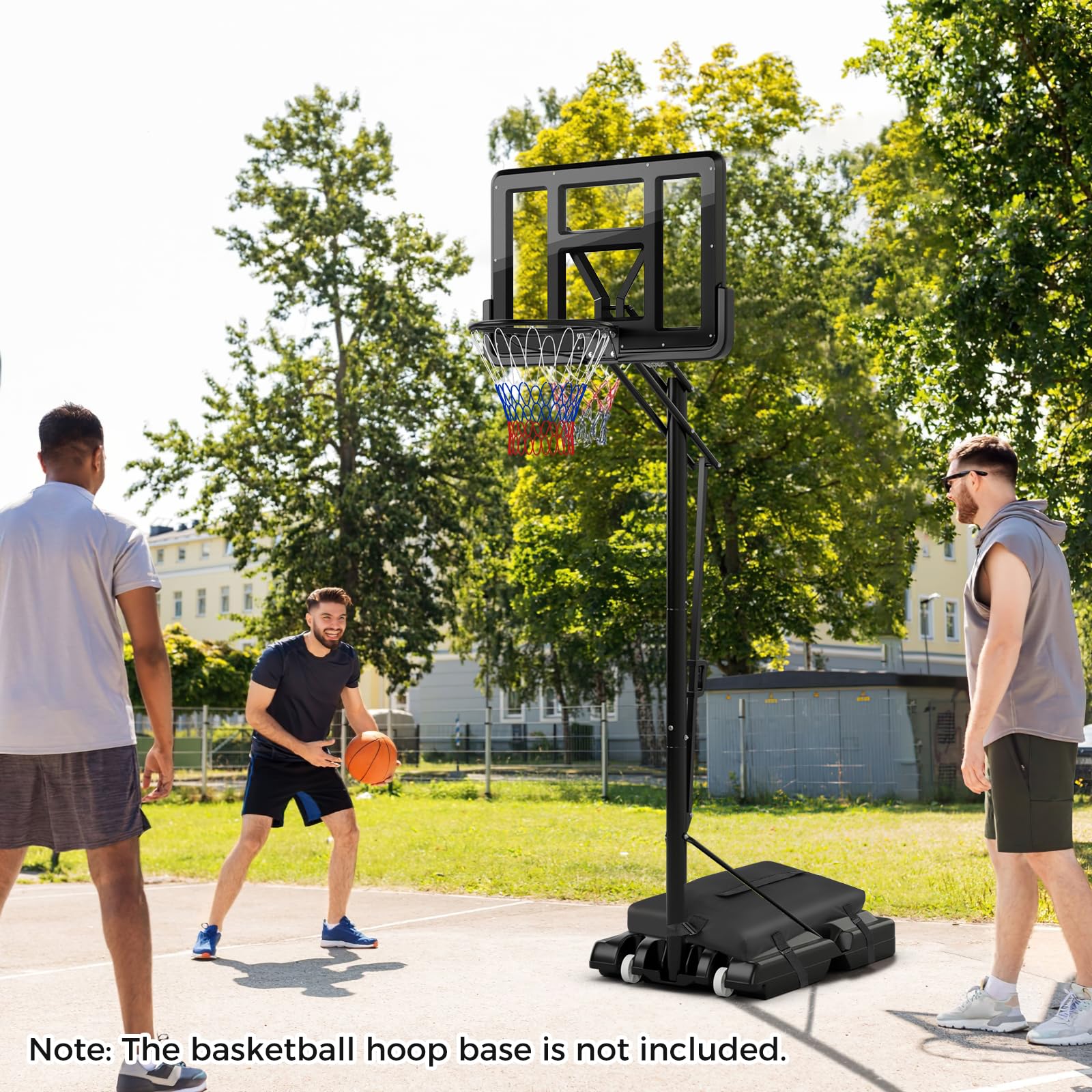 GYMAX Sac de Sable Robuste pour Panier de Basket-Ball Portable, ancrage inférieur lesté, Tissu Oxford 600D résistant aux intempéries, Peut Supporter jusqu'à 136 kg, Utilisation en intérieur et en